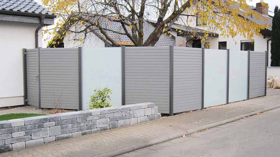Sichtschutz Wien/Delemont, RAL 9007 + DB 703