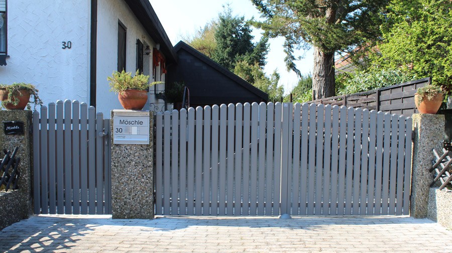 Drehtor Stuttgart, 1 + 2 Flügel, RAL 9007