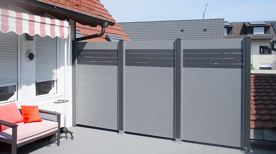 Sichtschutz Landeck mit Lanz, RAL 9007 + DB 703