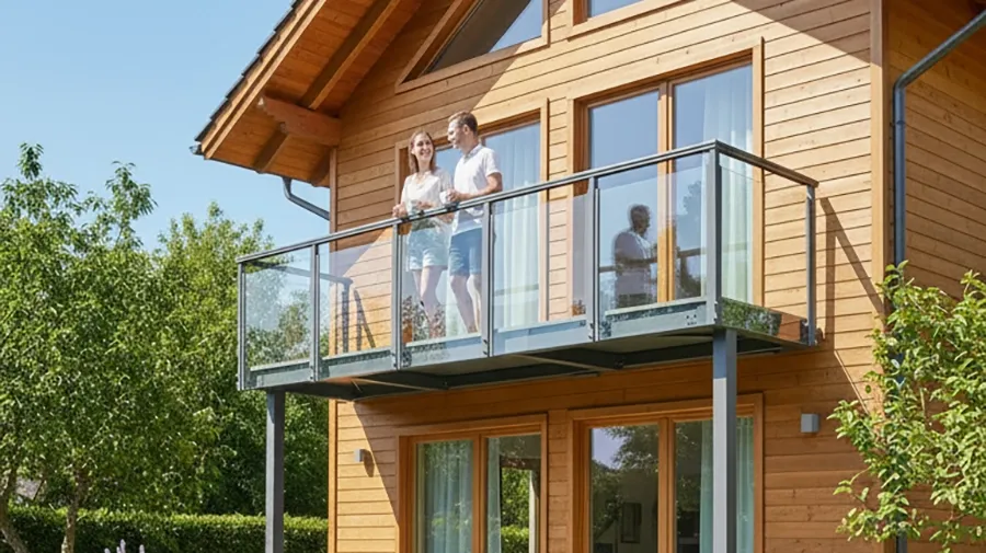 Anstellbalkon, Modell Delemont (Klarglas)