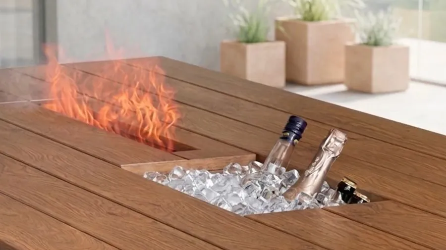 Aluminiumtisch "Fire & Ice", Tischplatte Winchester