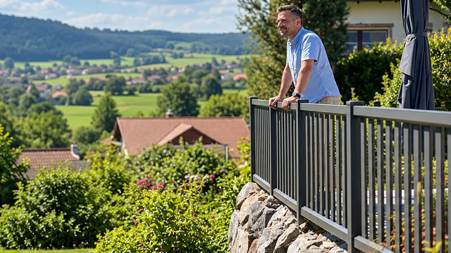 Balkongeländer Haslach, Farbe: DB703